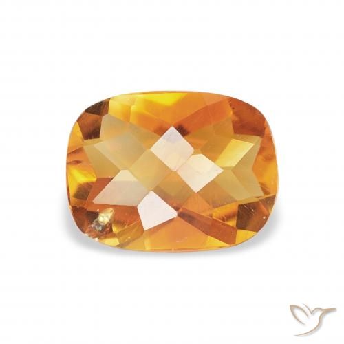 1.02ct Земля Оранжевый Цитрин, Подушка, Чистота VS