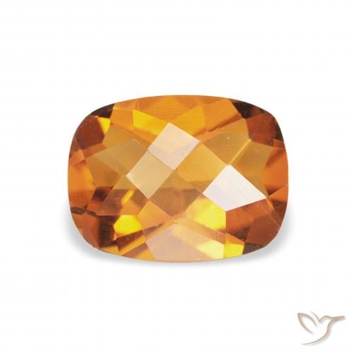1.16ct Натуральный Земля Оранжевый Цитрин, Подушка, Чистота VVS