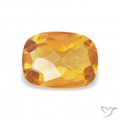 1.04ct Натуральный Темно-оранжево-золотой Цитрин, Подушка, Чистота VVS