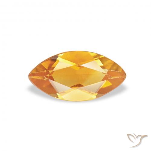 0.53ct Натуральный Оранжево-золотой Цитрин, Маркиза, Чистота VS