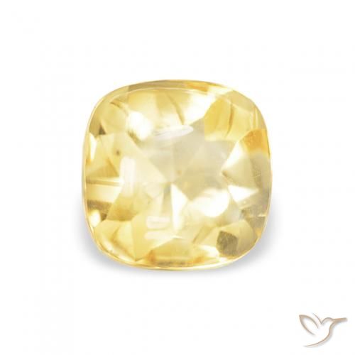 0.66ct Натуральный Светло-золотисто-желтый Цитрин, Подушка, Прозрачный
