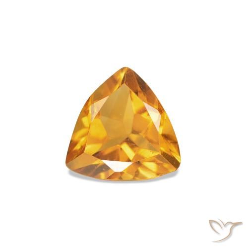 0.36ct Средний оранжево-золотой Цитрин, Триллион, VVS-VS