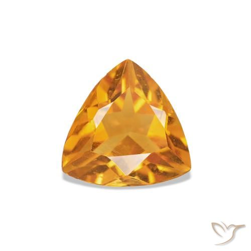 0.58ct Глубокий оранжево-золотой Цитрин, Триллион, VVS-VS