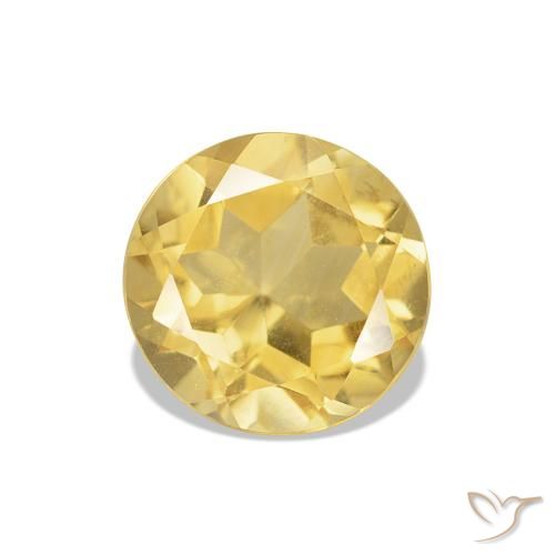 1.22ct Светло-желтый Цитрин, Круглый, VVS-VS