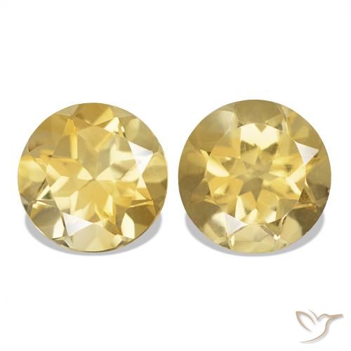 2.51 карата, натуральный Светло-золотисто-желтый Цитрин, Огранка Круг, VVS-VS