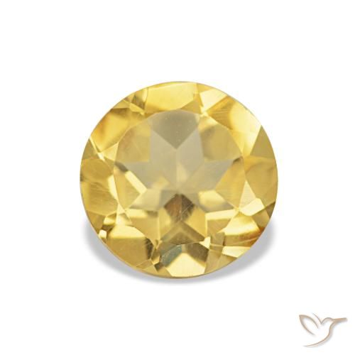 0.97ct Насыщенный желтый Цитрин, Круглый, VVS-VS