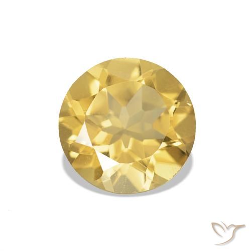 1.18ct Золотой Цитрин, Круглый, Чистота VVS