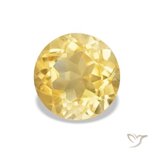 1.26ct Светлое золото Цитрин Драгоценные Камни, Круглый, Чистота VVS