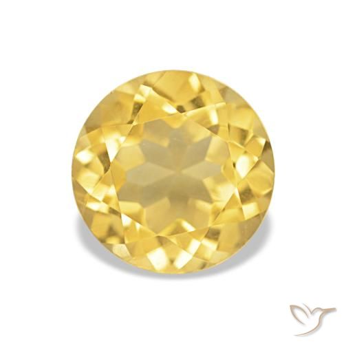 1.27ct Светло-золотисто-желтый Цитрин Драгоценные Камни, Круглый, Чистота VVS
