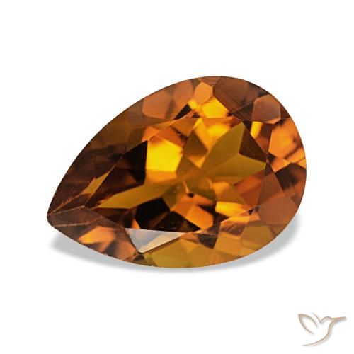 1.88ct Medium Dark-Orange Цитрин Драгоценные Камни, Форма груши, VVS-VS