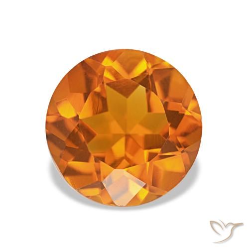 1.66ct Красновато-оранжевый Цитрин Драгоценные Камни, Круглый, Чистота VVS