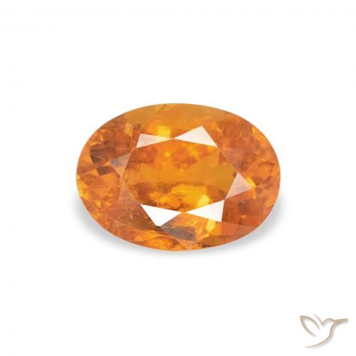 0.86ct Натуральный Ярко-оранжевый Клиногумит, Овал, SI-I1