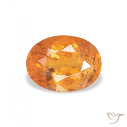 1.29ct Натуральный Ярко-оранжевый Клиногумит, Овал, SI-I1