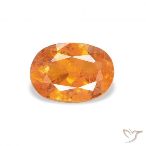 1.24ct Натуральный Ярко-оранжевый Клиногумит, Овал, SI