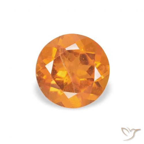 0.55ct Натуральный Янтарный Апельсин Клиногумит, Круглый, SI