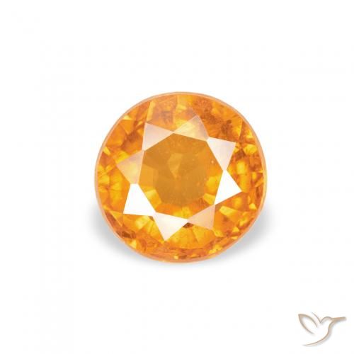 0.48ct Натуральный Янтарный Апельсин Клиногумит, Круглый, SI