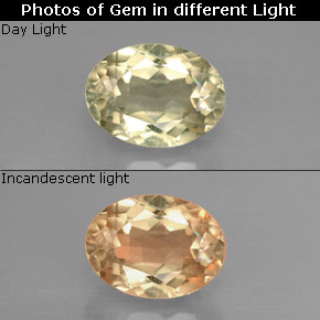 1.56 карата, натуральный Зеленый/Розовый Диаспора, меняющая цвет, Огранка Овал, Чистота VS