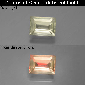 1.05 карата, натуральный Зеленый/Розовый Диаспора, меняющая цвет, Огранка Багет, Чистота VS