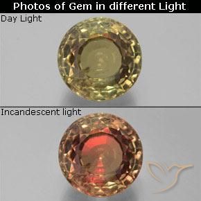 19.90ct Натуральный Средний желтый Диаспора, меняющая цвет, Круглый, VS-SI