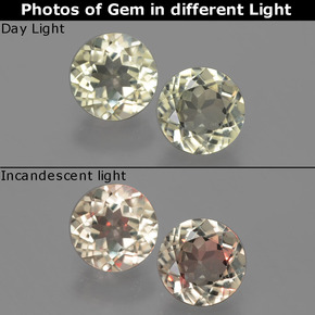  карата, натуральный Зеленый/Розовый Диаспора, меняющая цвет, Огранка Круг, Чистота VS