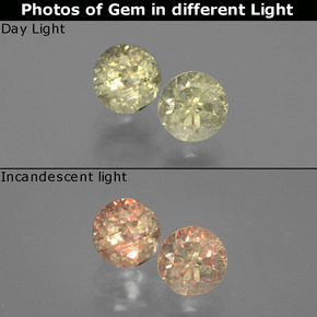  карата, натуральный Зеленый/Розовый Диаспора, меняющая цвет, Огранка Круг, VS-SI