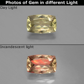 2.15 карата, натуральный Зеленый/Розовый Диаспора, меняющая цвет, Подушка Крой, Чистота VS