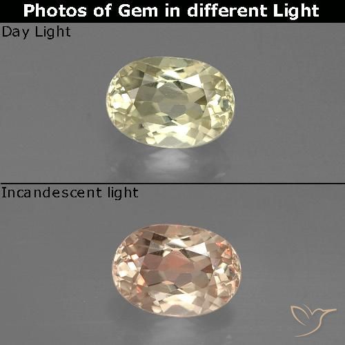 0.79ct Натуральный Палевый Диаспора, меняющая цвет, Овал, Чистота VS