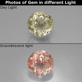 1.48 карата, натуральный Зеленый/Розовый Диаспора, меняющая цвет, Круглый, SI