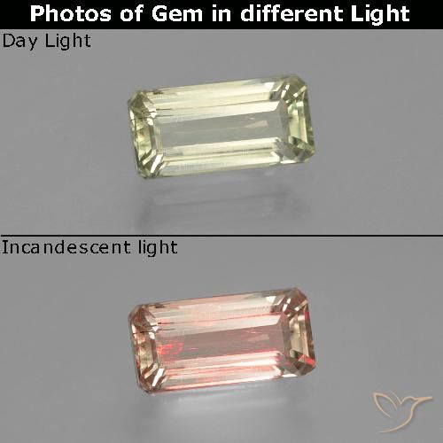 1.19ct Натуральный Палевый Диаспора, меняющая цвет, Изумрудная огранка, Чистота VS