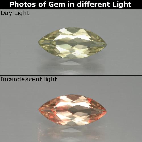 1.13 карата, натуральный Очень светло-желтый Диаспора, меняющая цвет, Маркиза, Чистота VS