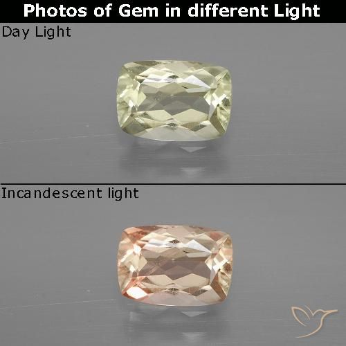 1.13ct Натуральный Палевый Диаспора, меняющая цвет, Подушка, Чистота VS
