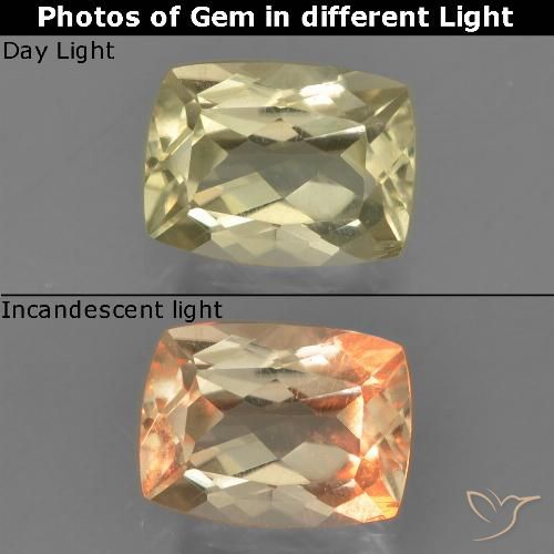 1.12ct Натуральный Палевый Диаспора, меняющая цвет, Подушка, VVS-VS