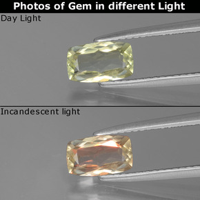 1.08 карата, натуральный От зеленого к розовому Диаспора, меняющая цвет, Подушка Крой, VVS-VS