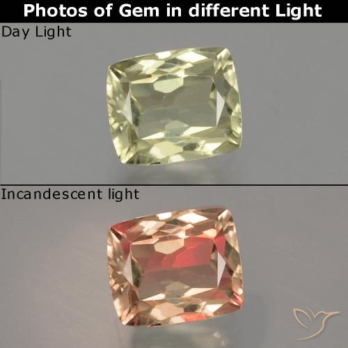 1.08ct Натуральный Палевый Диаспора, меняющая цвет, Подушка, Чистота VS