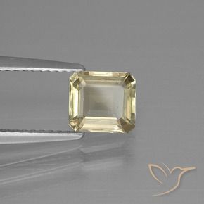 1.15 карата, натуральный Очень светло-желтый Диаспора, меняющая цвет, Октагон / Изумрудная Огранка, VVS-VS