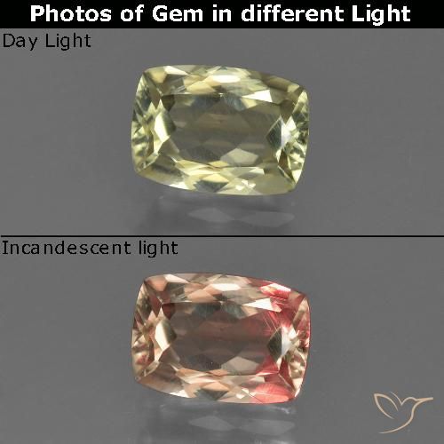 1.08ct Натуральный Палевый Диаспора, меняющая цвет, Подушка, Чистота VS
