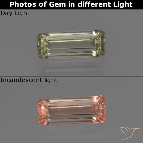 0.84ct Натуральный Палевый Диаспора, меняющая цвет, Изумрудная огранка, VS-SI