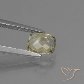 0.88 карата, натуральный Мягкий желтый Диаспора, меняющая цвет, Подушка, Чистота VS