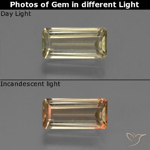 0.75ct Натуральный Палевый Диаспора, меняющая цвет, Изумрудная огранка, Чистота VS