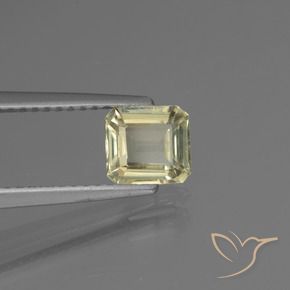 0.92 карата, натуральный Очень светло-желтый Диаспора, меняющая цвет, Октагон / Изумрудная Огранка, Чистота VS