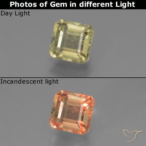 0.92ct Натуральный Палевый Диаспора, меняющая цвет, Изумрудная огранка, Чистота VS