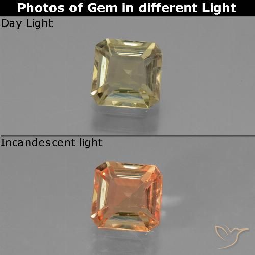 0.84ct Натуральный Палевый Диаспора, меняющая цвет, Изумрудная огранка, Чистота VS