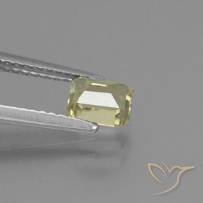 0.95 карата, натуральный Светло-желтый Диаспора, меняющая цвет, Октагон / Изумрудная Огранка, Чистота VS