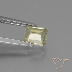 0.81 карата, натуральный Мягкий желтый Диаспора, меняющая цвет, Октагон / Изумрудная Огранка, Чистота VS
