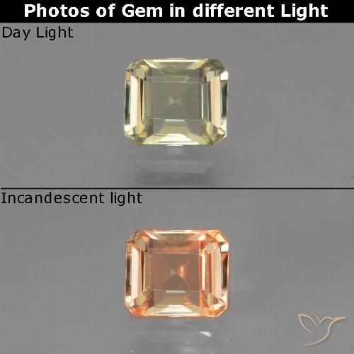 0.95ct Натуральный Палевый Диаспора, меняющая цвет, Изумрудная огранка, VVS-VS