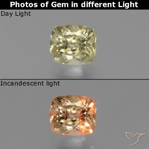 0.86ct Натуральный Палевый Диаспора, меняющая цвет, Подушка, Чистота VS