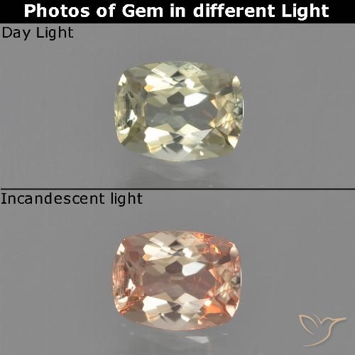 0.61ct Натуральный Палевый Диаспора, меняющая цвет, Подушка, Чистота VS