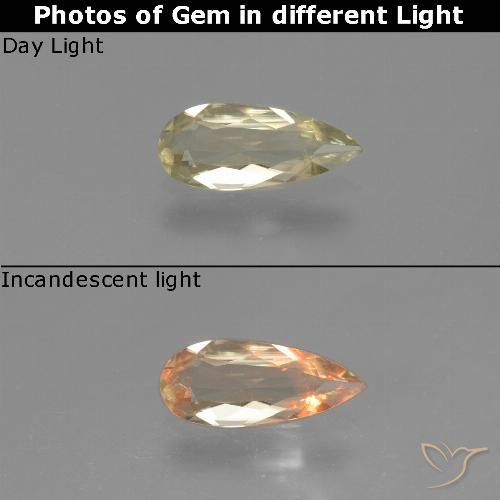 0.77ct Натуральный Палевый Диаспора, меняющая цвет, Форма груши, Чистота VS