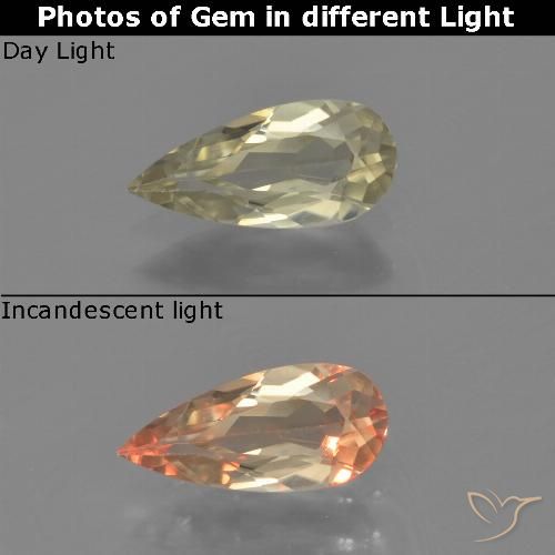 0.71ct Натуральный Палевый Диаспора, меняющая цвет, Форма груши, VVS-VS