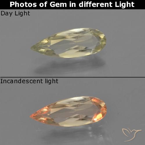 0.80ct Натуральный Палевый Диаспора, меняющая цвет, Форма груши, VVS-VS
